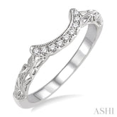 1/10 ctw Round Cut Diamond Wedding Band in 14K White Gold